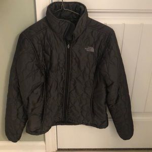 North Face women’s down charcoal jacket